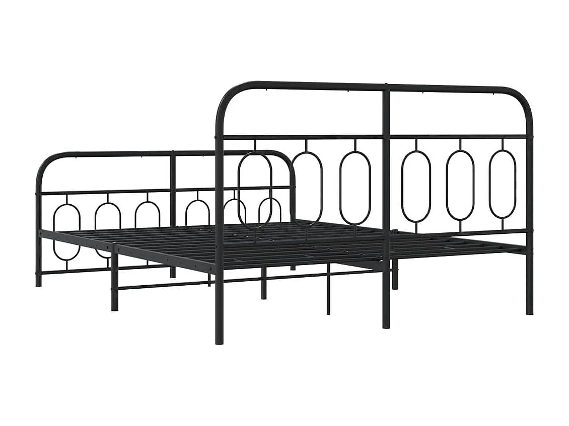 Struttura letto in metallo senza materasso con pediera nera 140x190cm