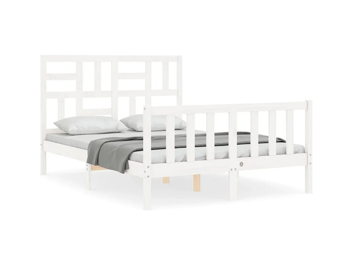 Bedframe zonder matras wit 140x200 cm massief grenenhout