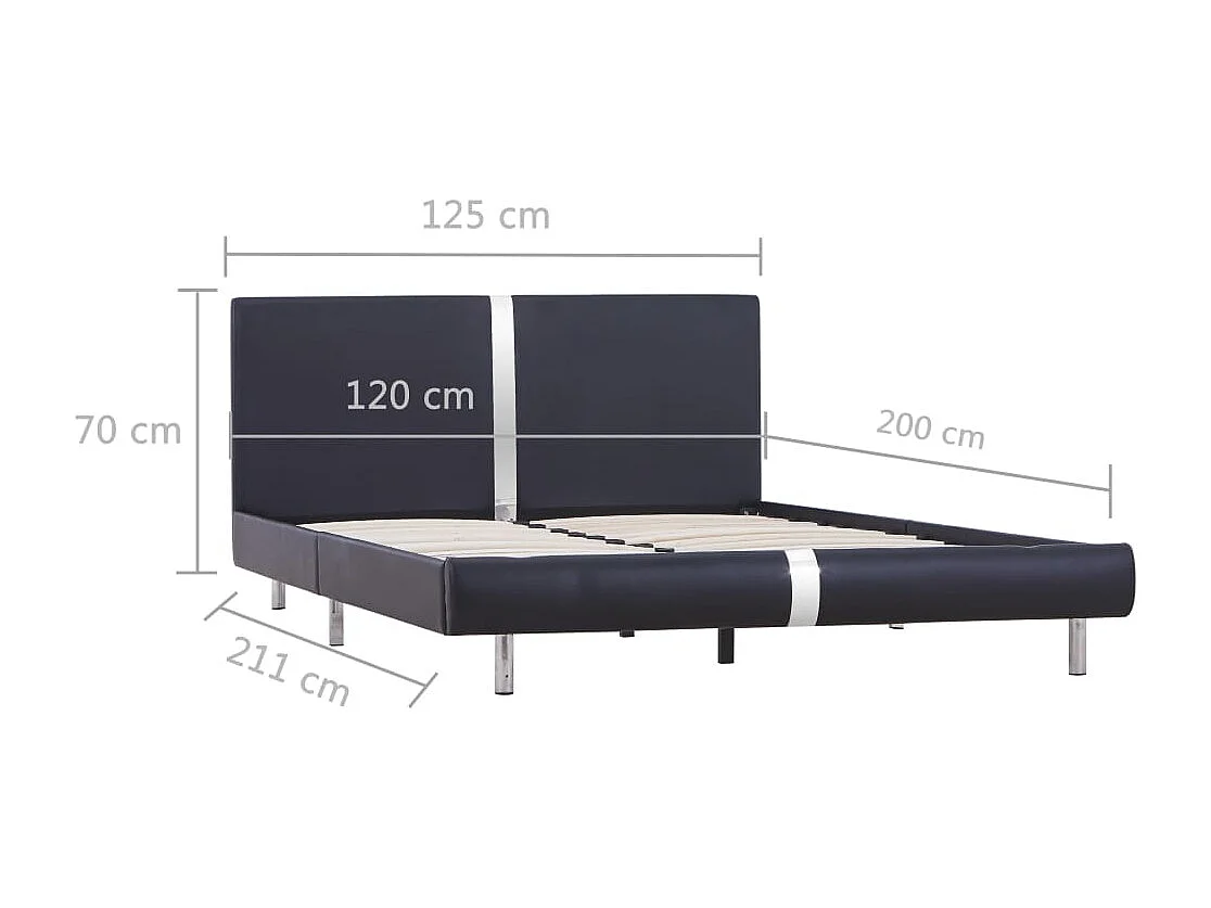 Bedframe zonder matras zwart kunstleer 120x200 cm