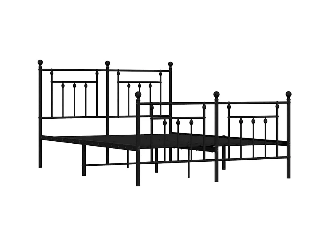 Metalen bedframe zonder matras met zwart voeteneinde 150x200cm