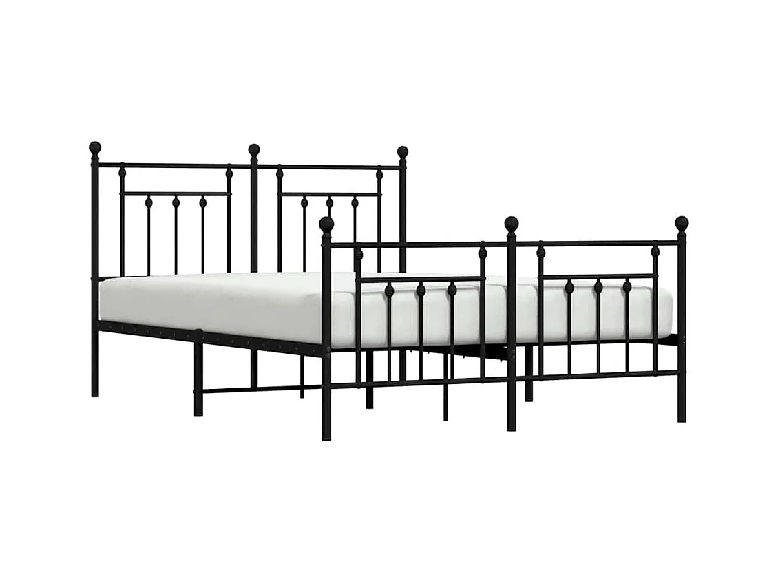 Metalen bedframe zonder matras met zwart voeteneinde 150x200cm