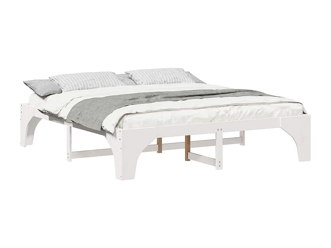 Estructura de cama elevada Blanco 180 x 200 cm Madera maciza de pino