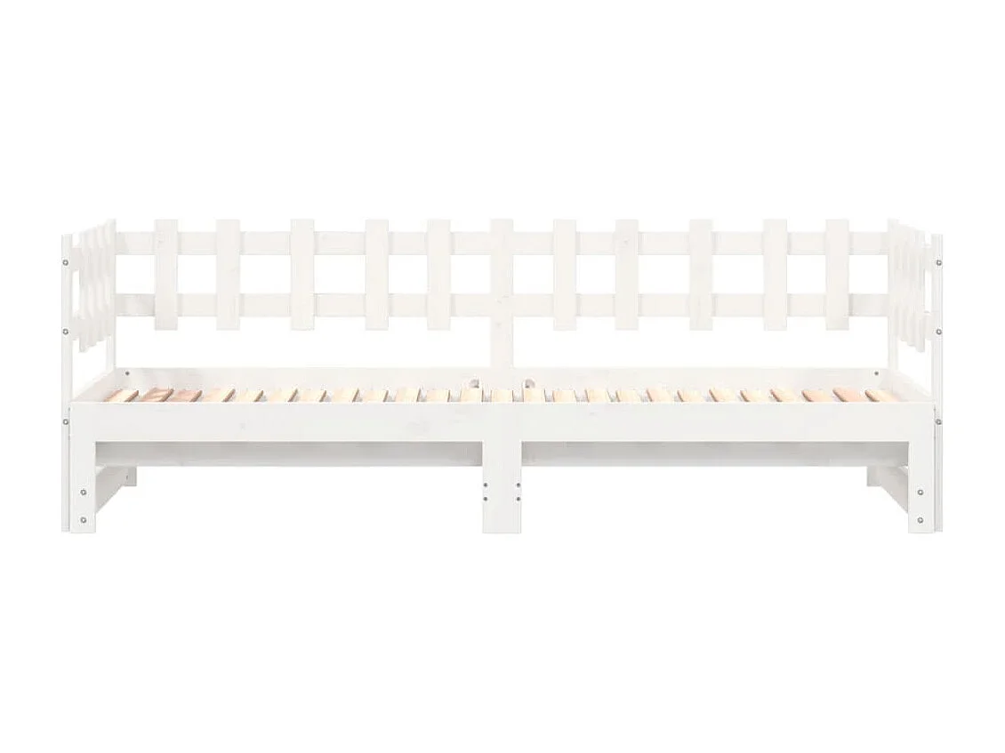 Letto scorrevole senza materasso bianco 2x(80x200) cm Legno massello