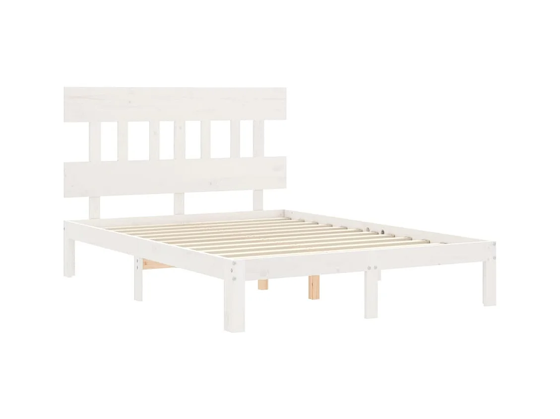 Bedframe zonder matras wit 140x190 cm massief grenenhout