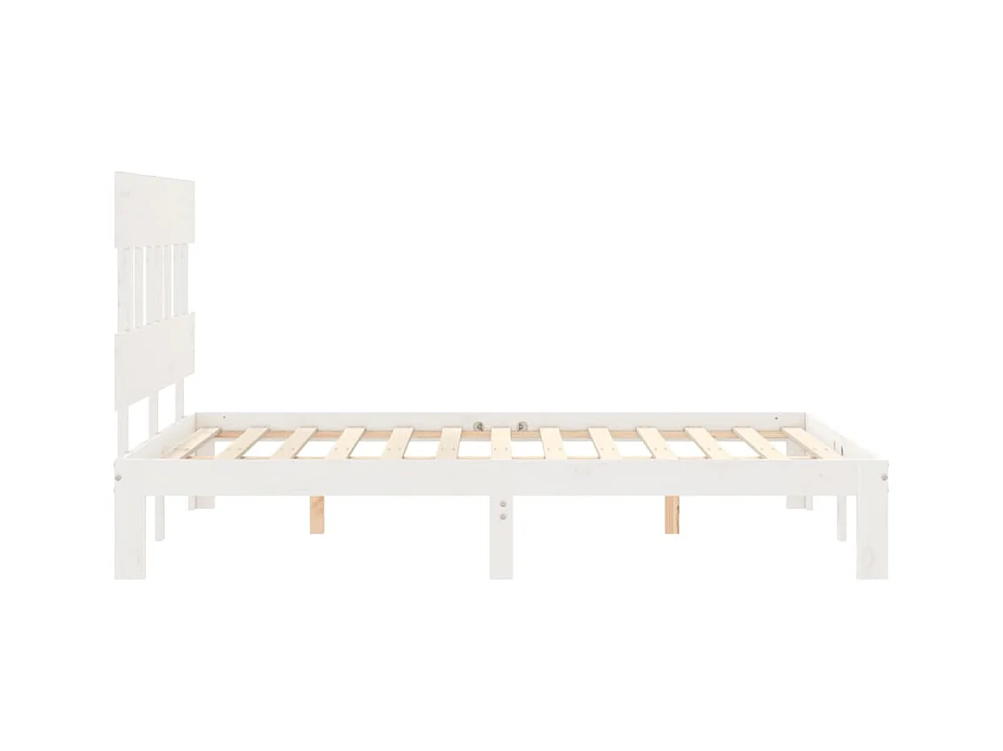 Bedframe zonder matras wit 140x190 cm massief grenenhout