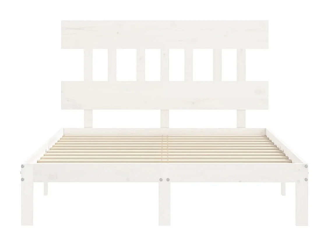 Cadre de lit sans matelas blanc 140x190 cm bois de pin massif