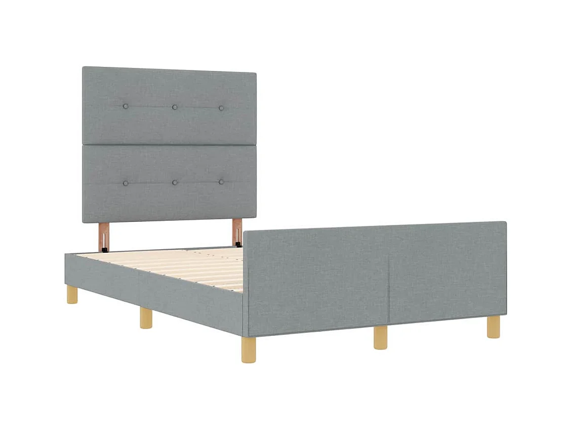 Struttura letto con testiera Tessuto grigio chiaro 120 x 200 cm