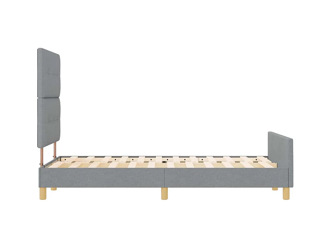 Struttura letto con testiera Tessuto grigio chiaro 120 x 200 cm