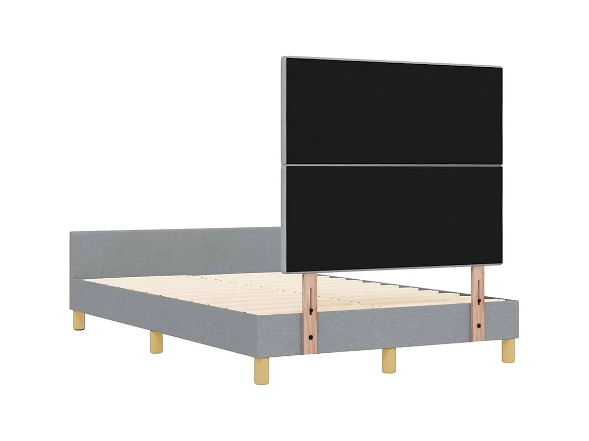 Struttura letto con testiera Tessuto grigio chiaro 120 x 200 cm
