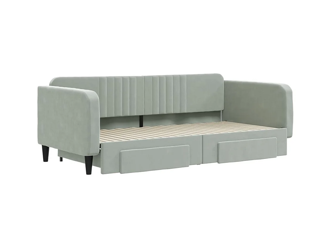 Lit de jour avec gigogne et tiroirs sans matelas 100x200 cm