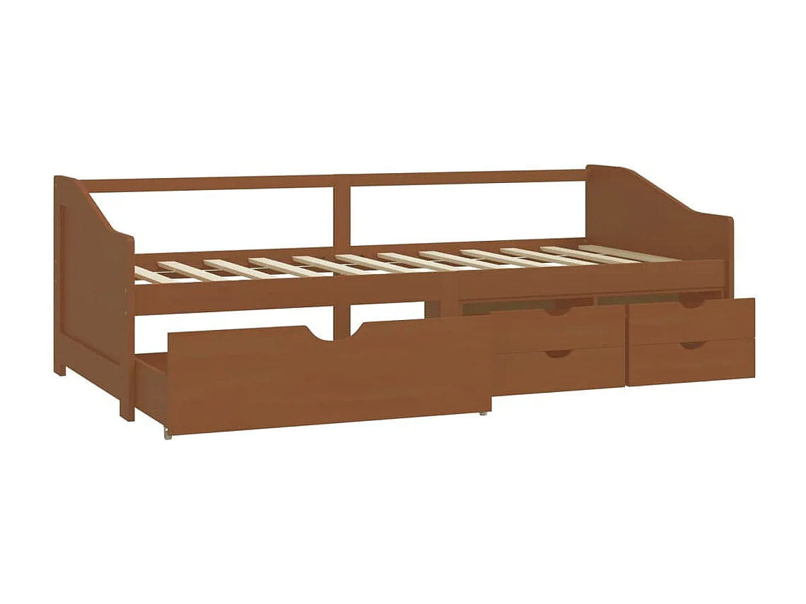 Diván de 3 plazas sin colchón Madera maciza de pino 90x200 cm