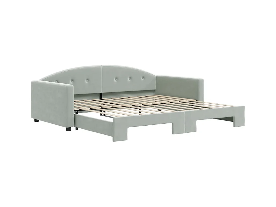 Divano letto con letto estraibile senza materasso grigio chiaro 100x200 cm