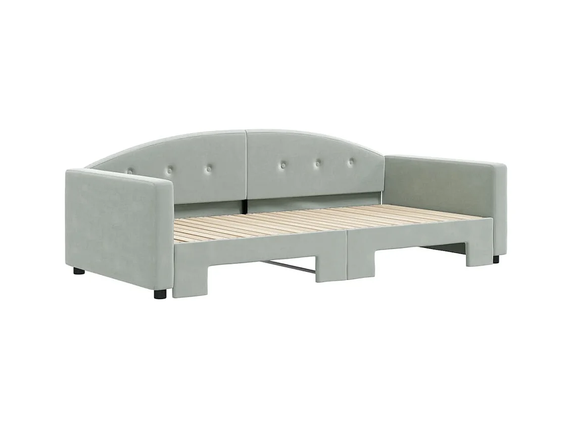 Divano letto con letto estraibile senza materasso grigio chiaro 100x200 cm