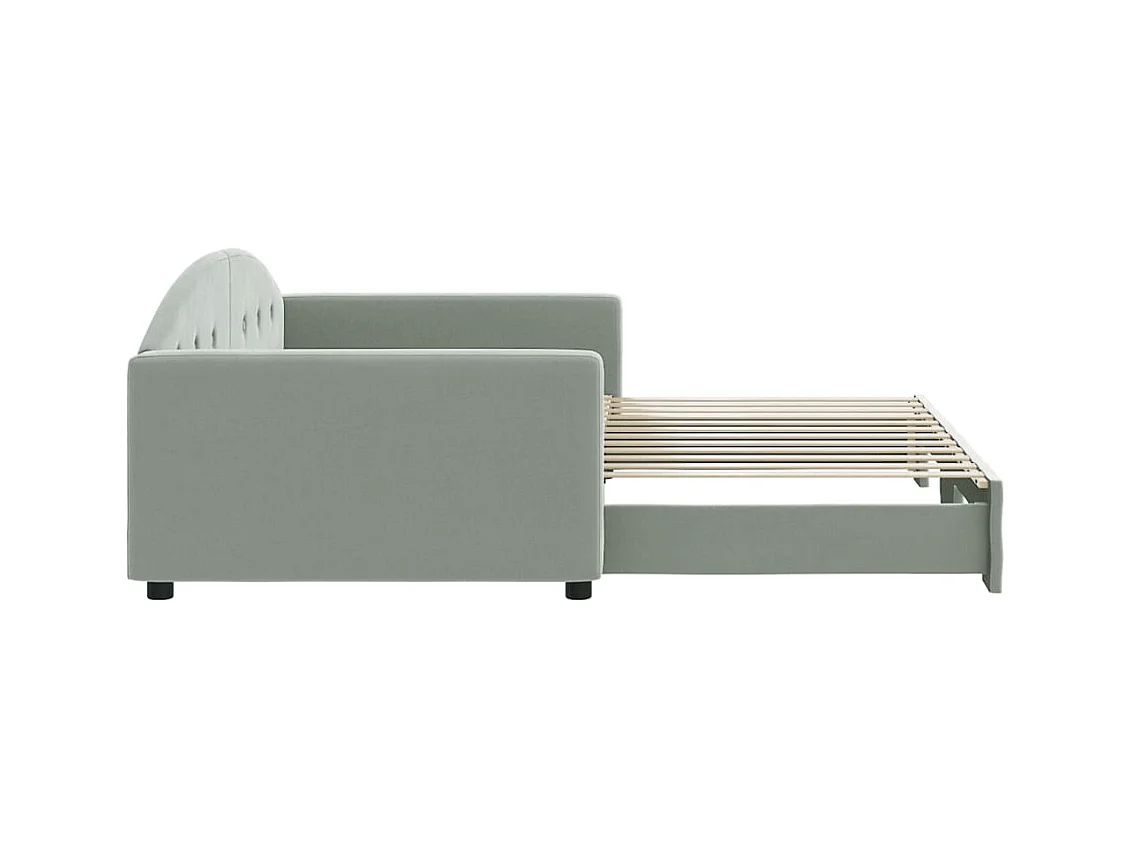 Divano letto con letto estraibile senza materasso grigio chiaro 100x200 cm