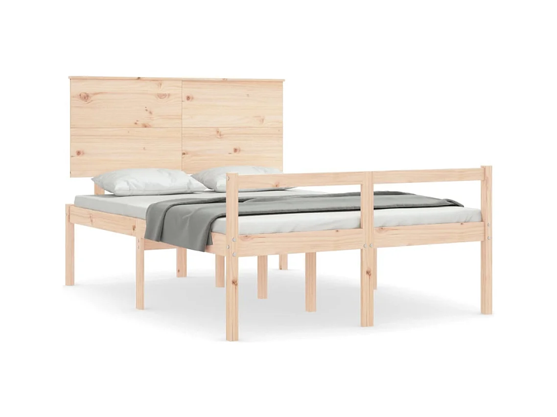 Lit pour personne âgée sans matelas 140x190 cm bois massif