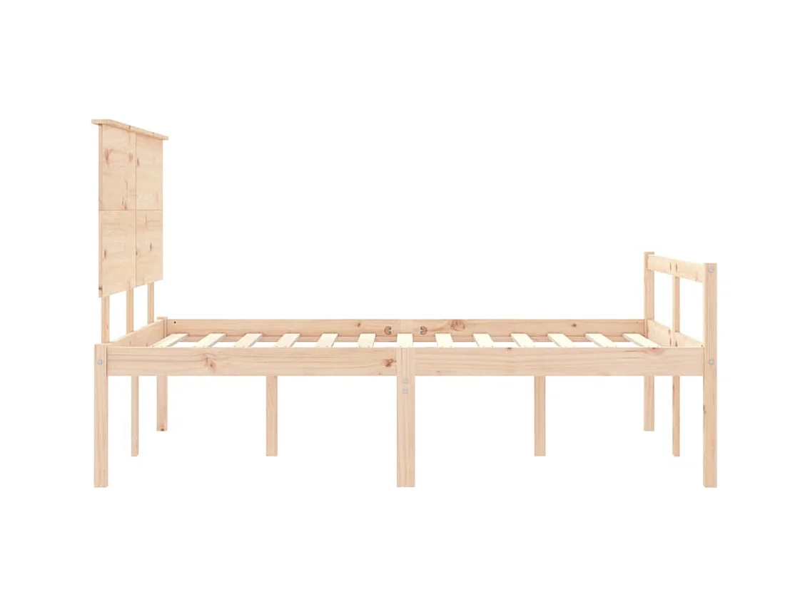 Lit pour personne âgée sans matelas 140x190 cm bois massif