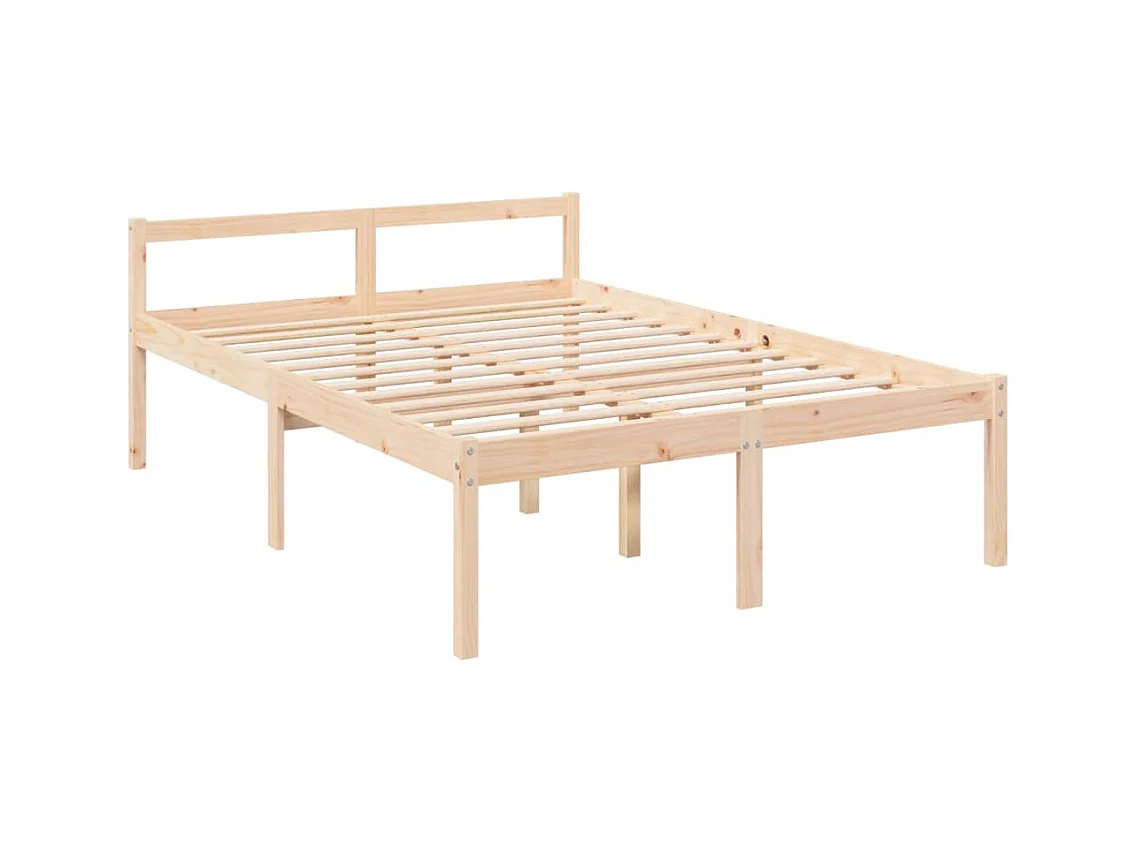 Lit pour personne âgée sans matelas 140x190 cm bois massif
