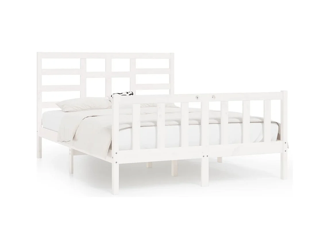 Bedframe zonder matras wit 140x200 cm massief grenenhout