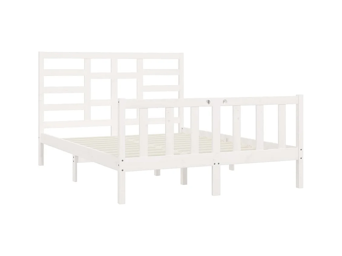 Bedframe zonder matras wit 140x200 cm massief grenenhout