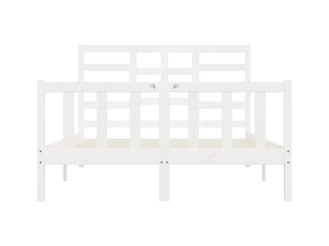 Bedframe zonder matras wit 140x200 cm massief grenenhout