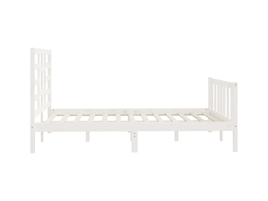 Bedframe zonder matras wit 140x200 cm massief grenenhout