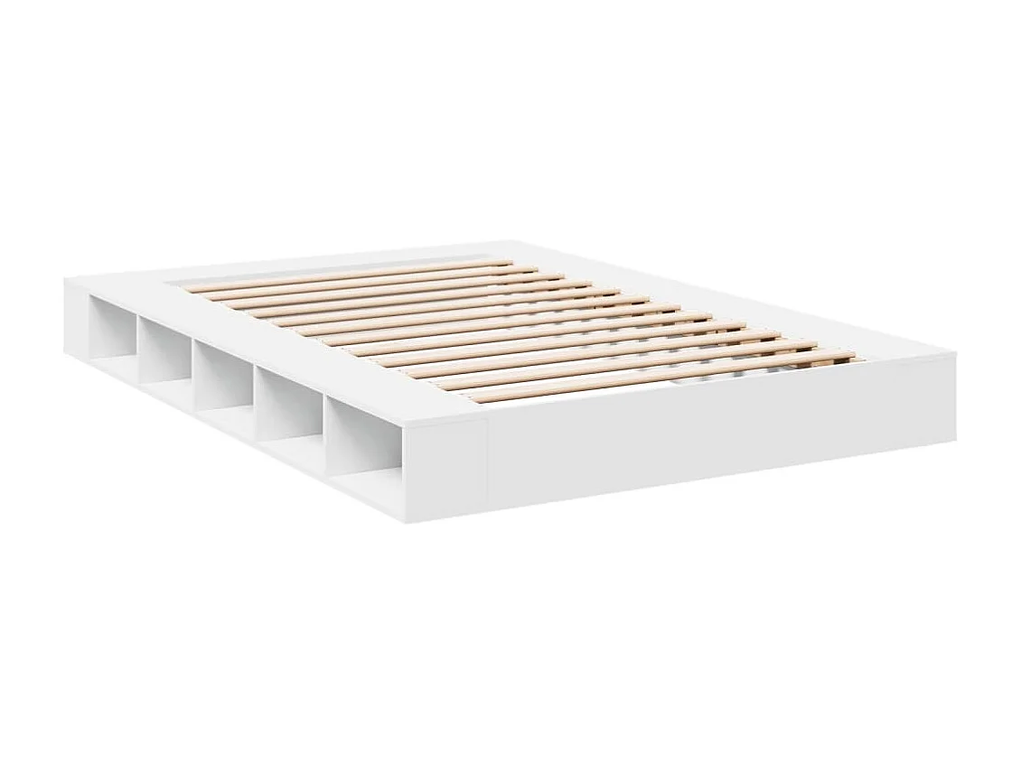 Estructura de cama sin colchón blanca 140x200 cm