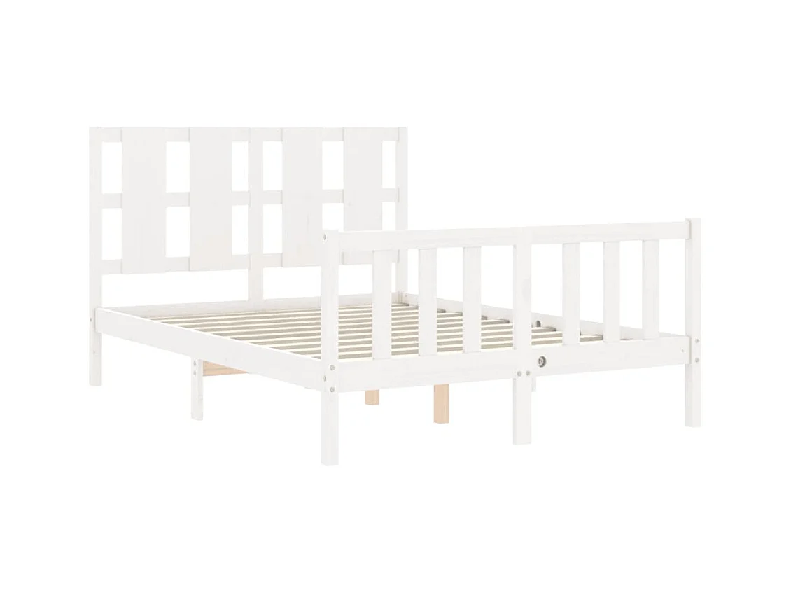 Bedframe zonder matras wit 140x200 cm massief grenenhout