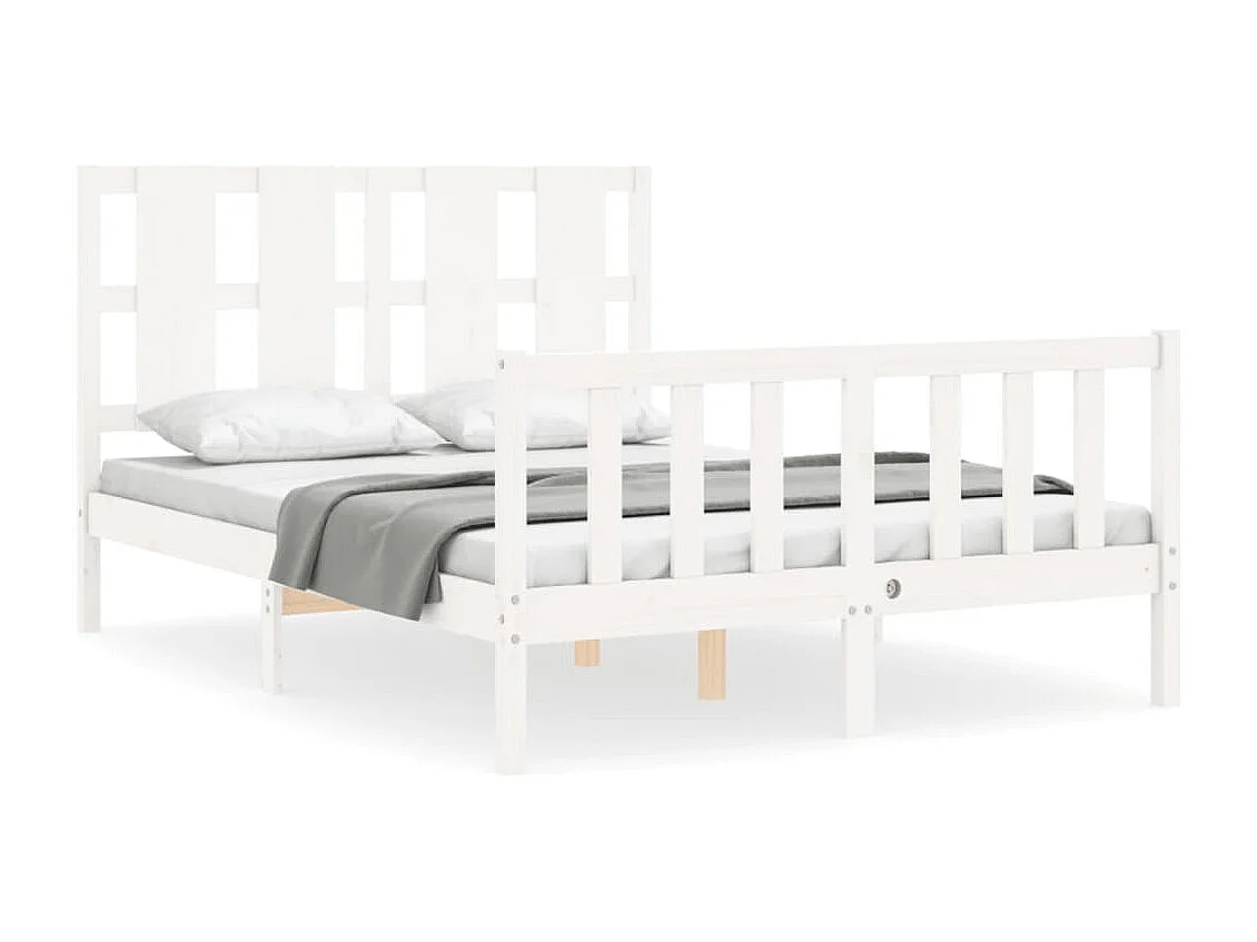 Bedframe zonder matras wit 140x200 cm massief grenenhout