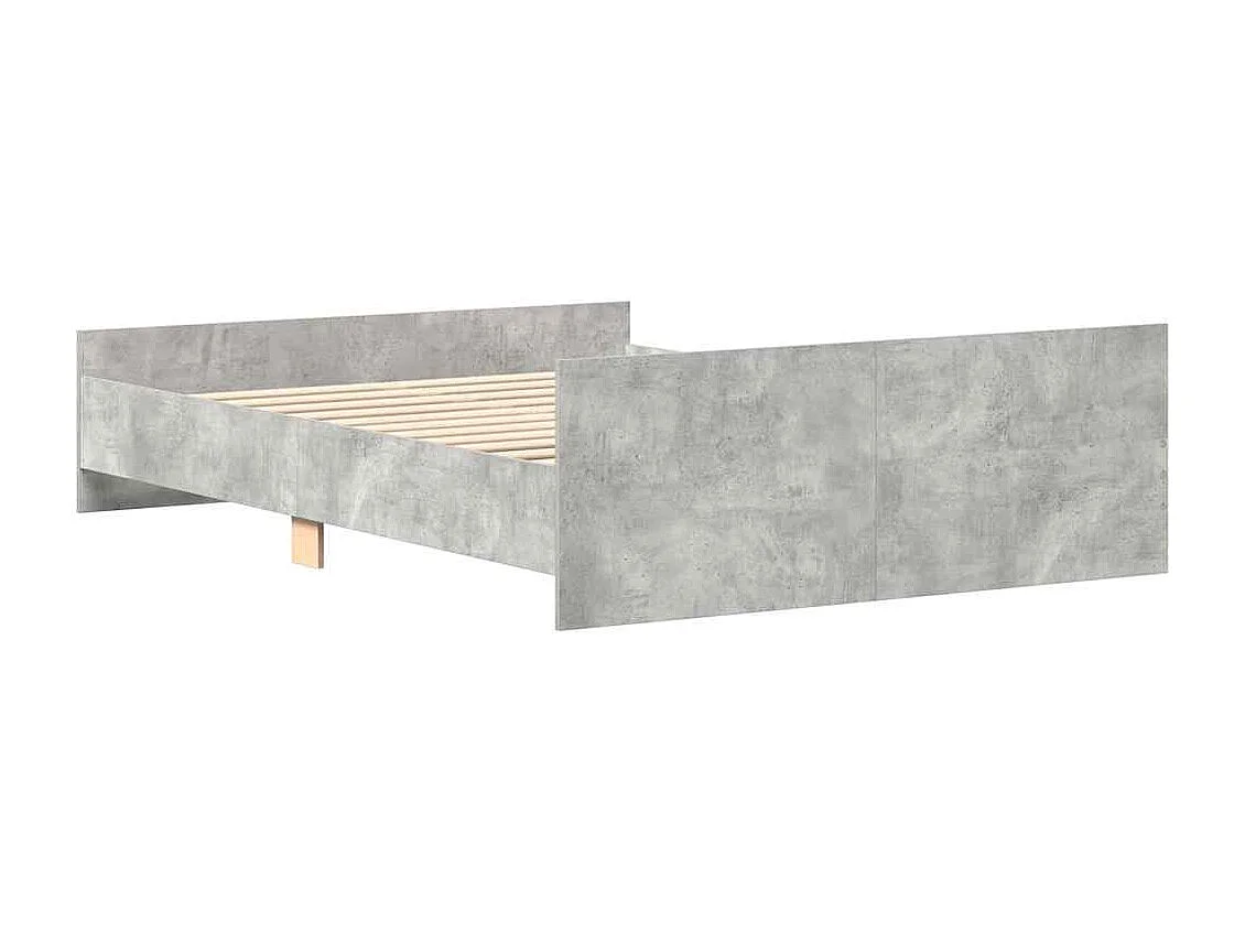 Cadre de lit sans matelas gris béton 120x200 cm
