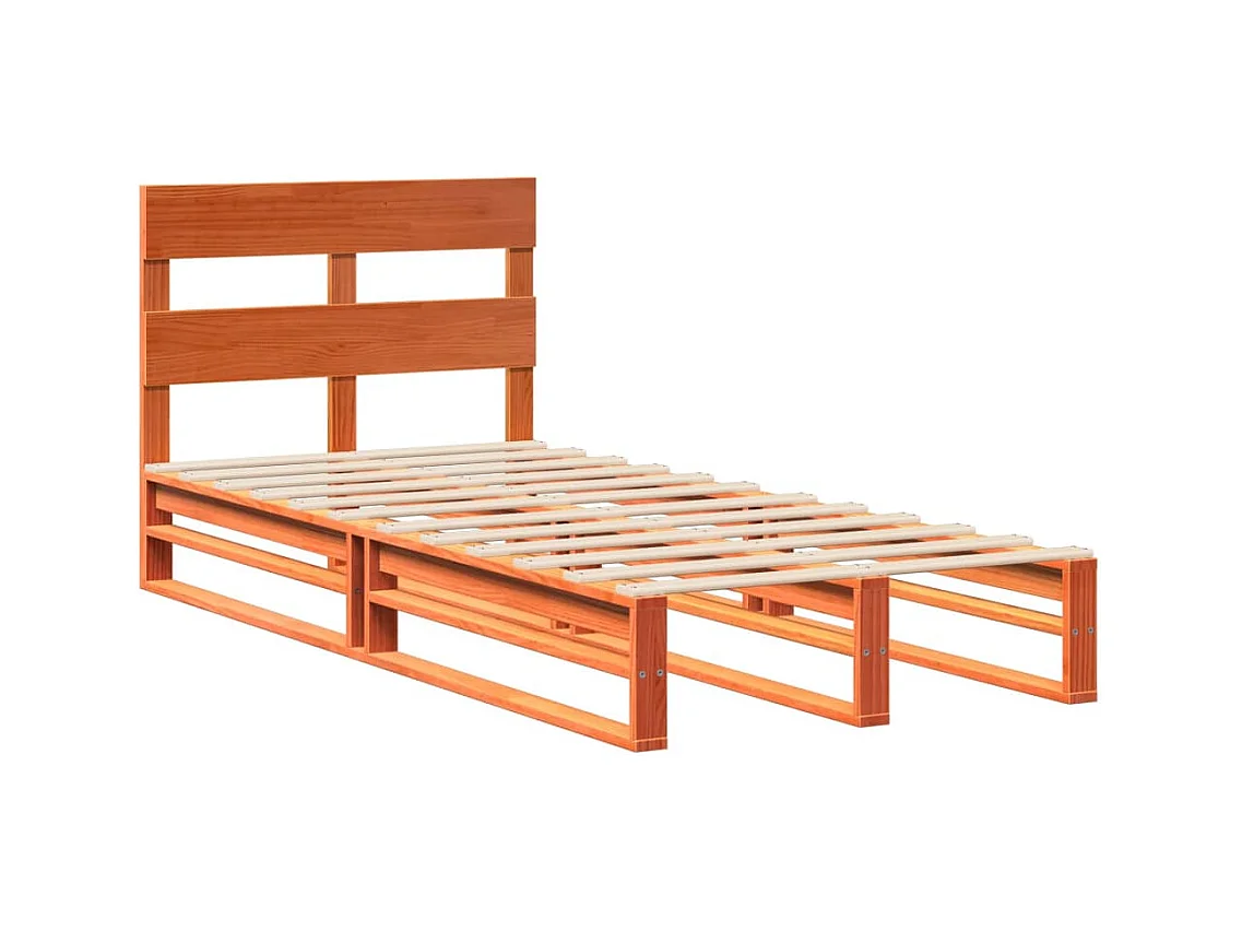 Cadre de lit sans matelas cire marron 90x200 cm bois pin massif