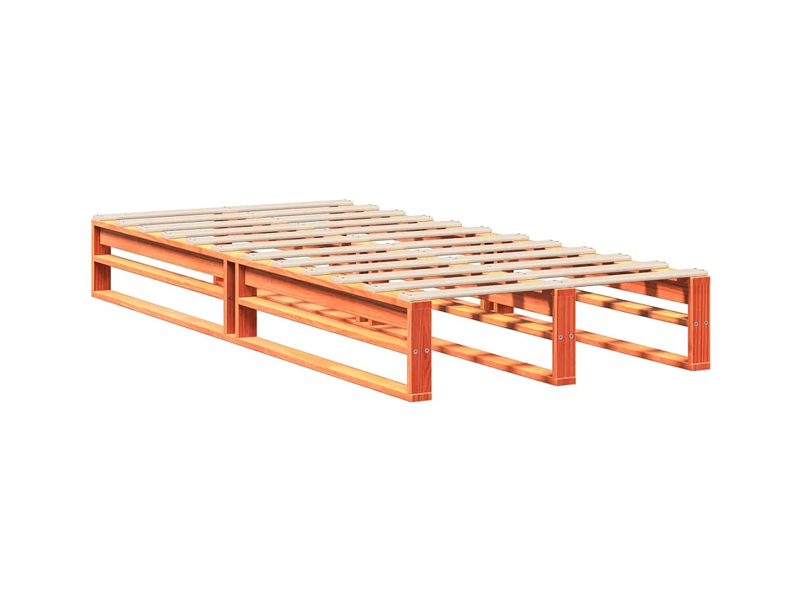 Cadre de lit sans matelas cire marron 90x200 cm bois pin massif