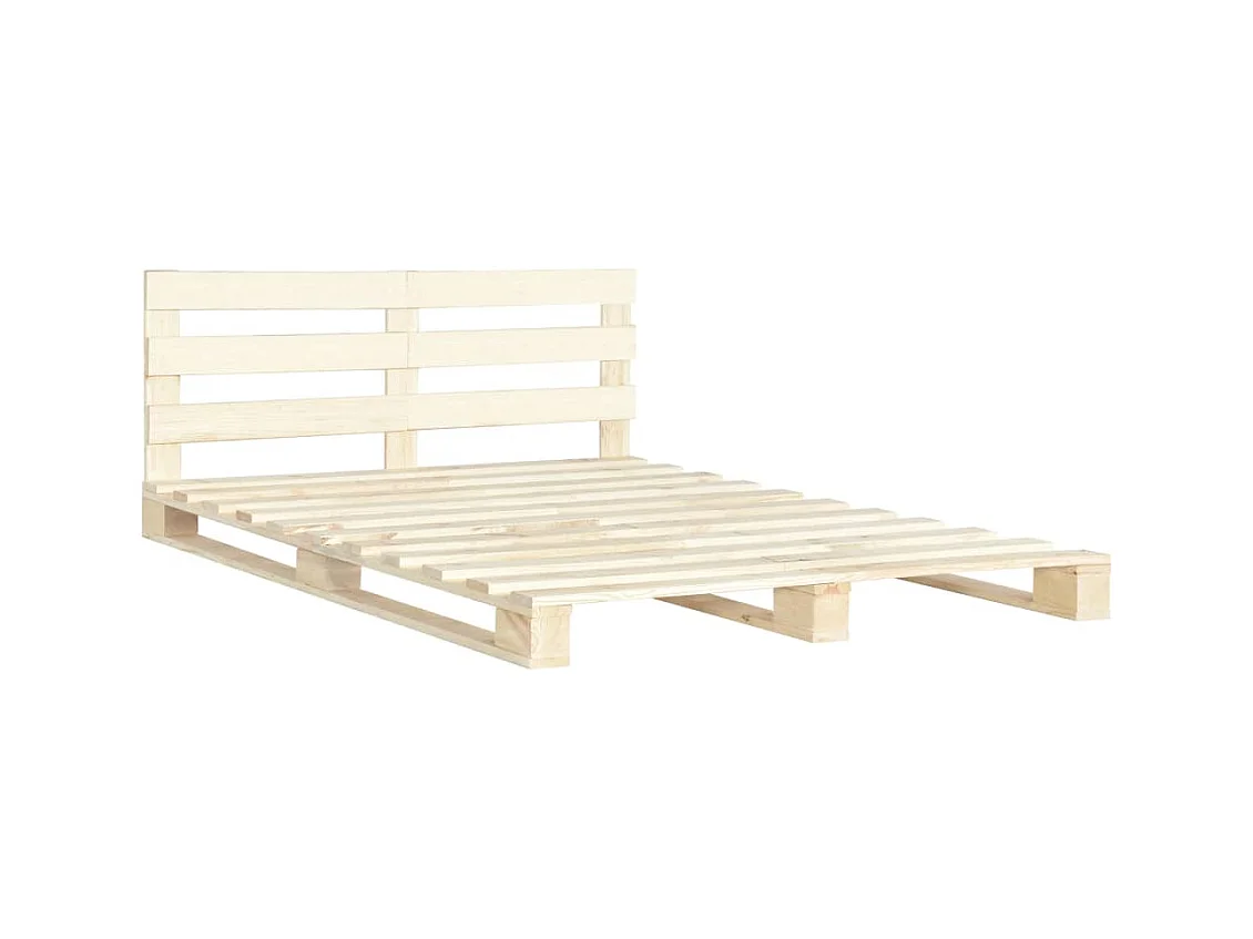 Cadre de lit de palette sans matelas 140x200 cm bois massif pin