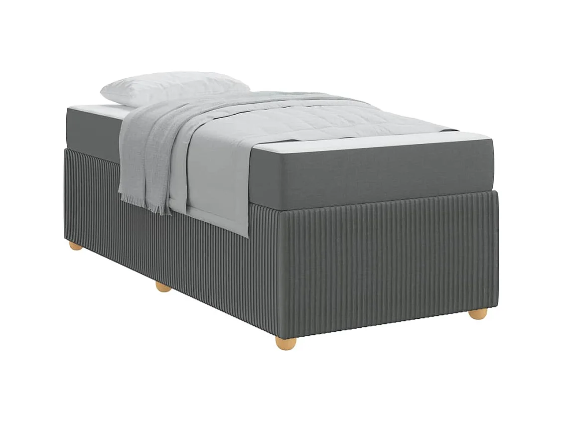 Struttura letto con materasso Tessuto grigio scuro 80 x 200 cm