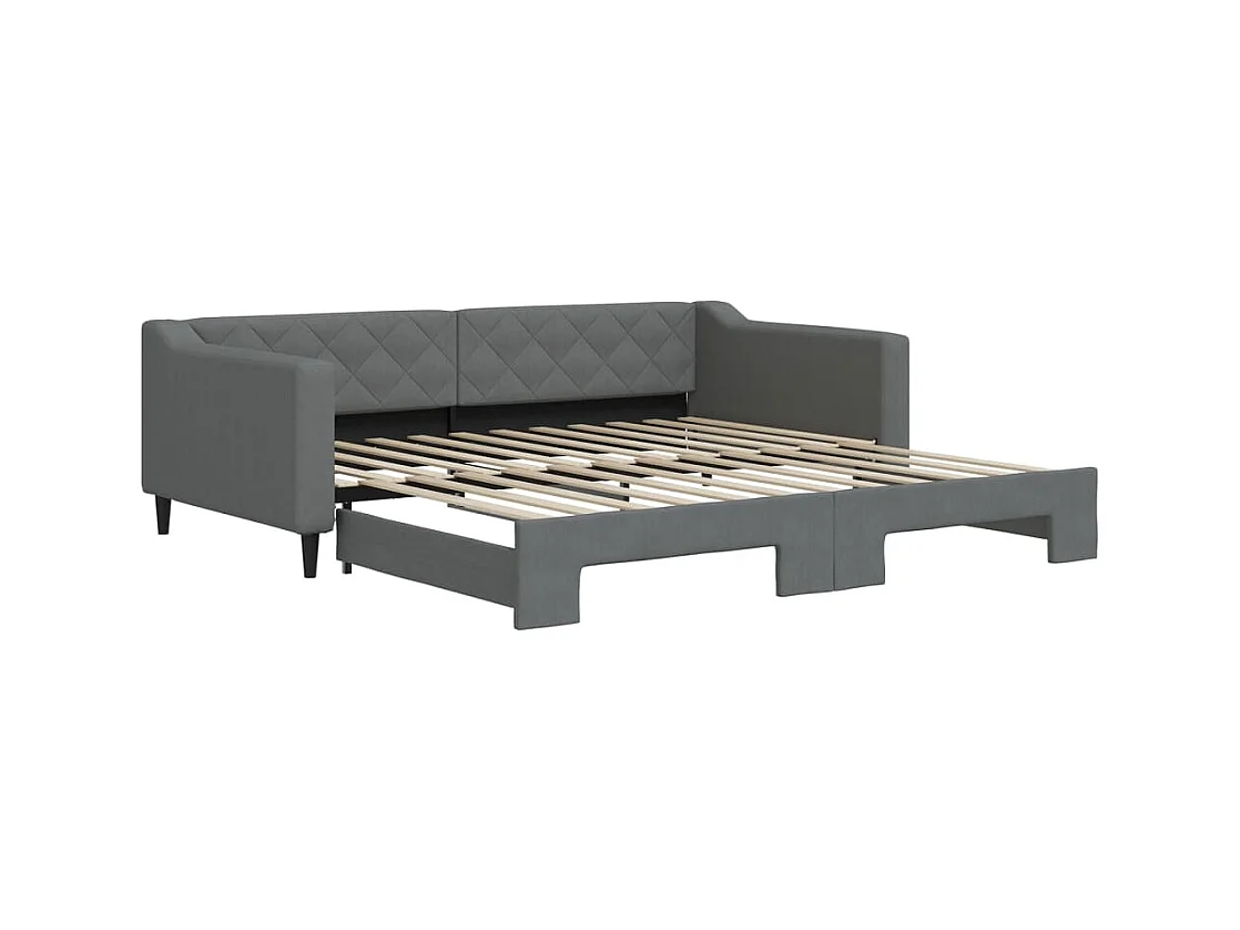 Divano letto con letto estraibile senza materasso grigio scuro 100x200 cm