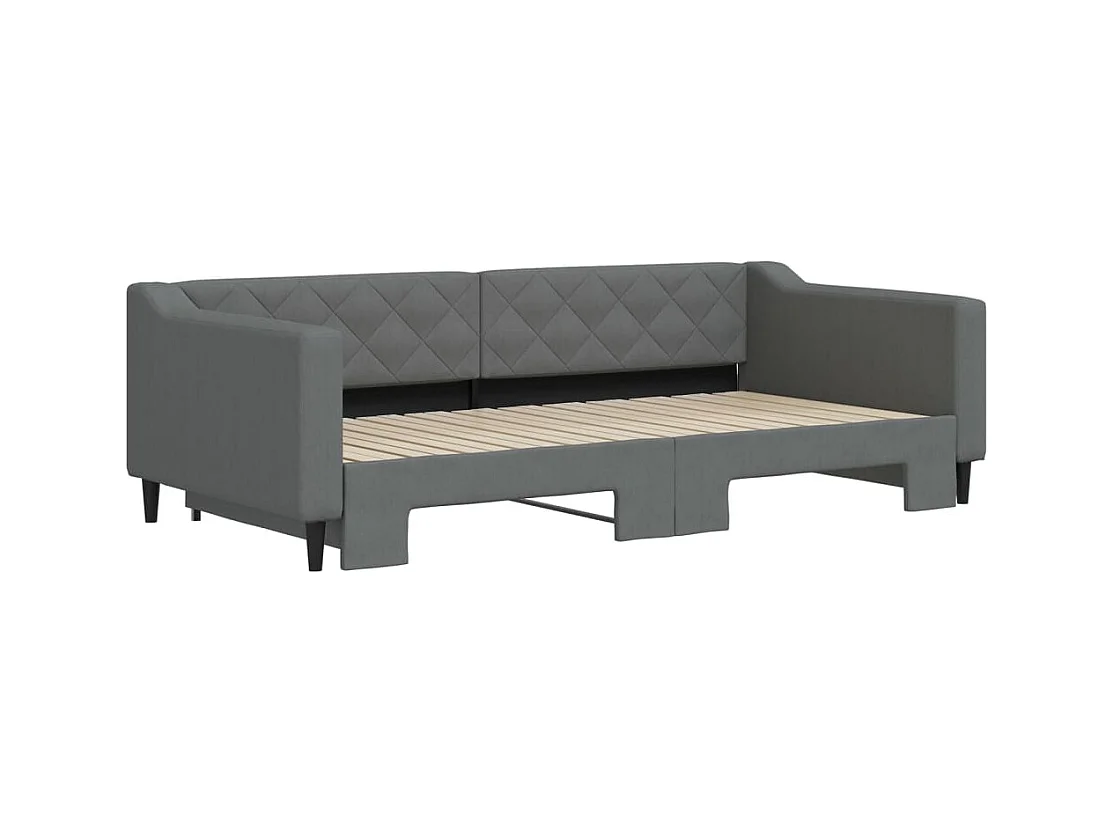 Divano letto con letto estraibile senza materasso grigio scuro 100x200 cm