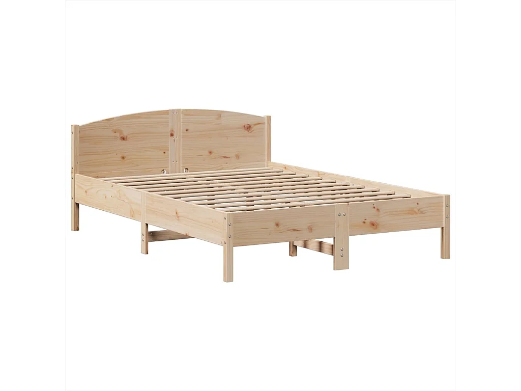 Letto a libreria senza materasso 160x200 cm in legno massello di pino
