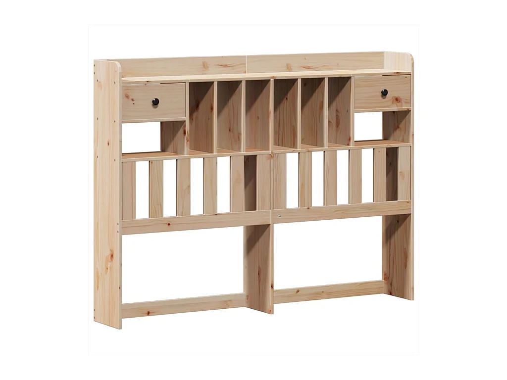 Lit bibliothèque sans matelas 160x200 cm bois massif de pin