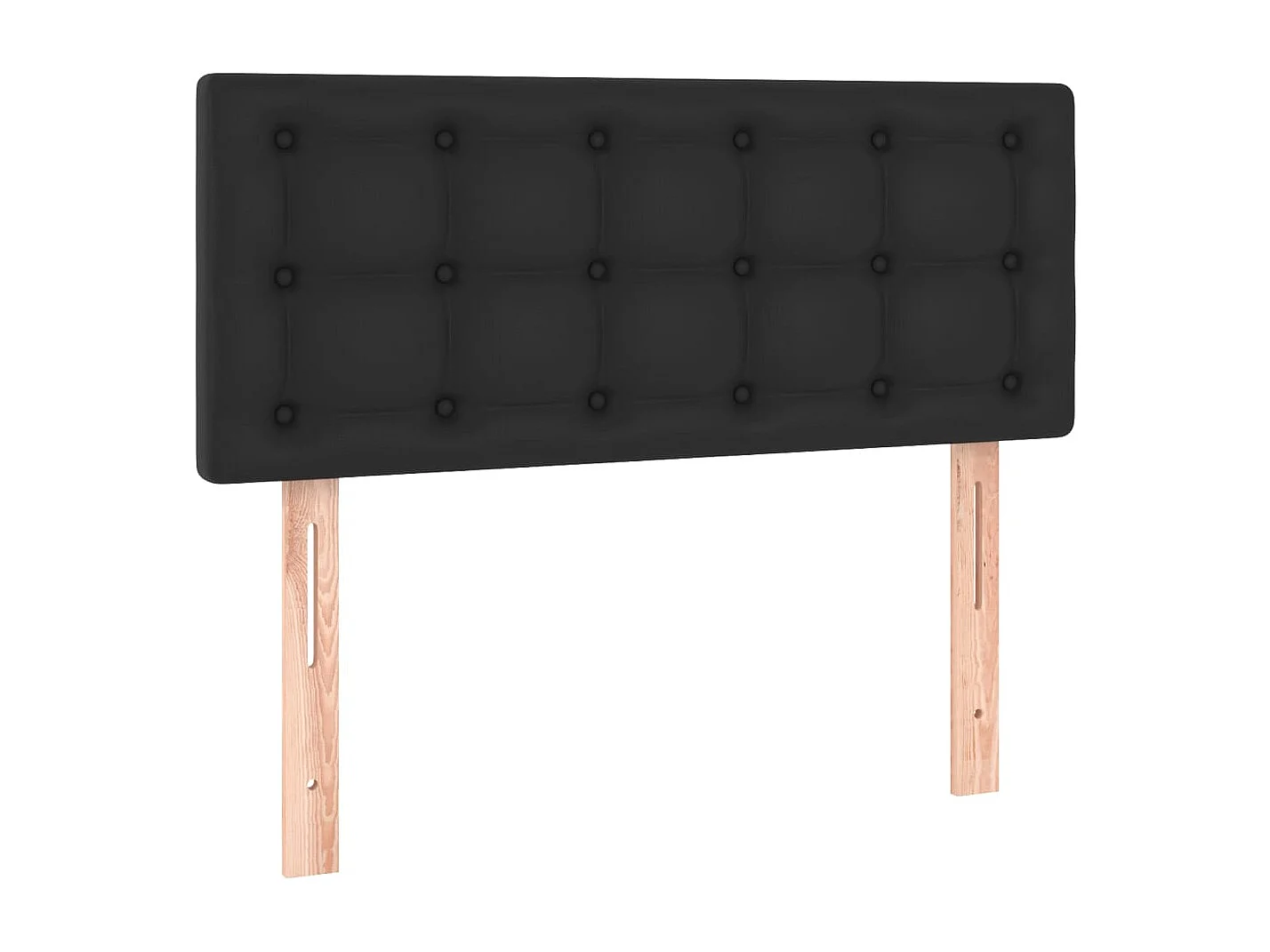 Rete a doghe con materasso Nero 100x200 cm Ecopelle