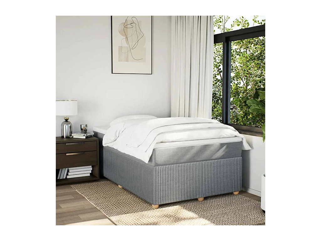 Lichtgrijze lattenbodem en matrasstof 120x190 cm