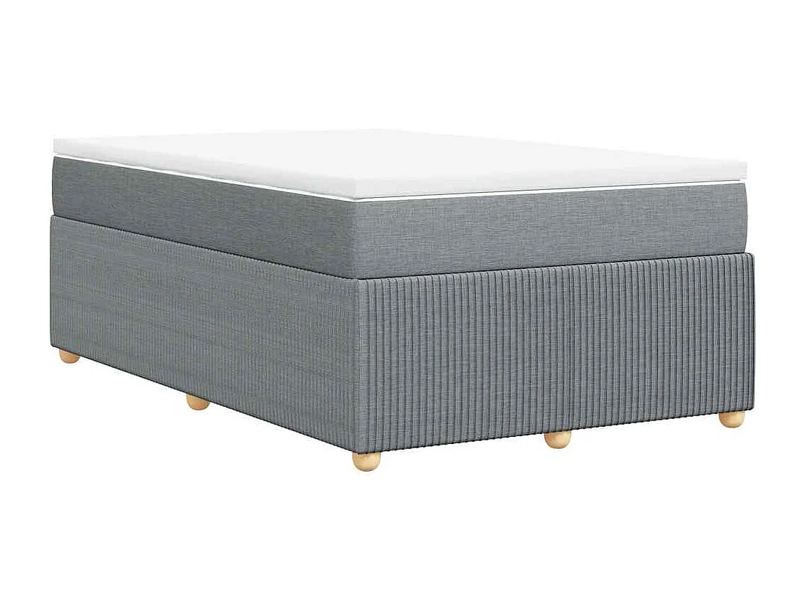 Sommier à lattes de lit et matelas gris clair 120x190 cm tissu