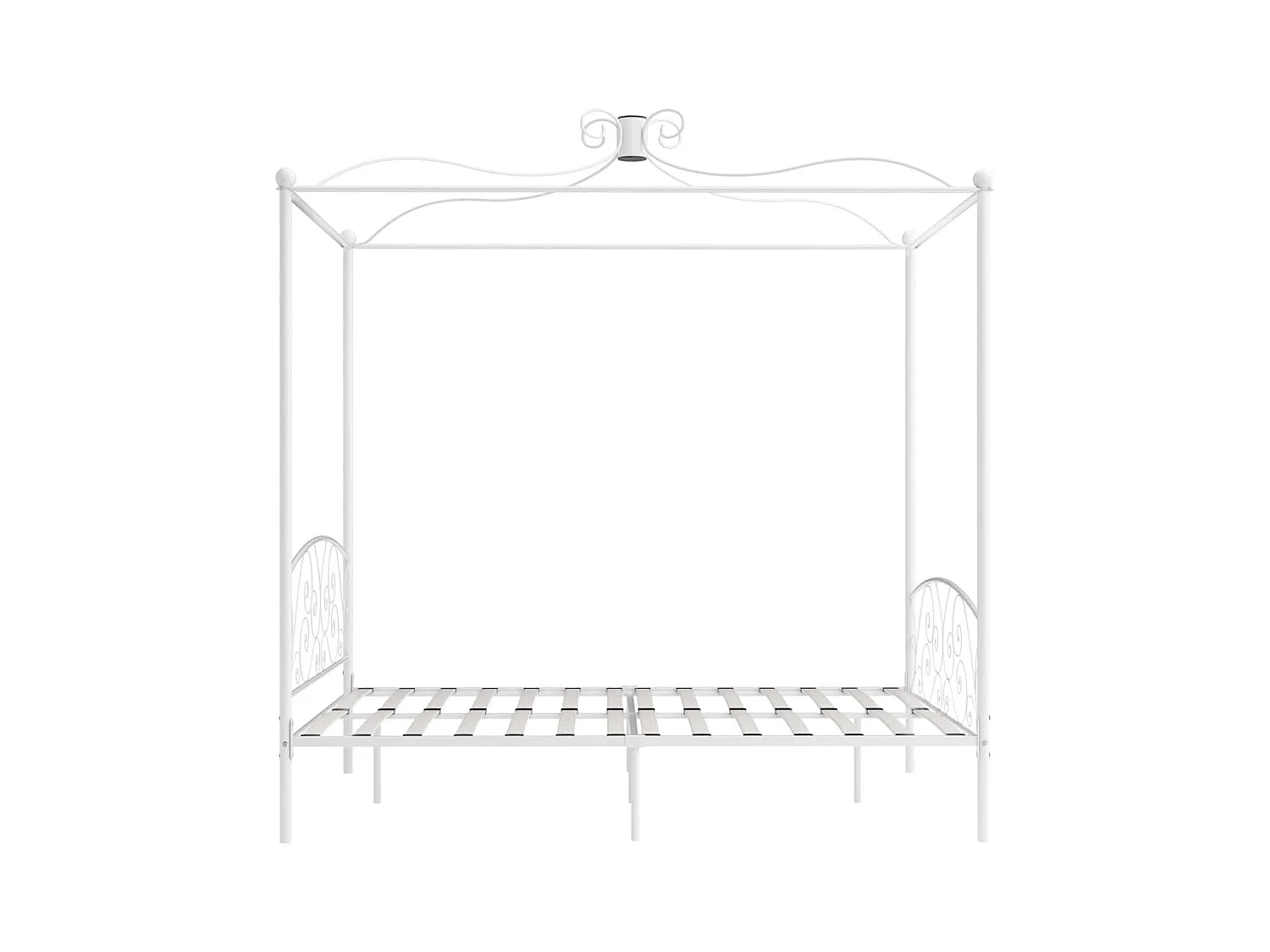Struttura letto a baldacchino senza materasso in metallo bianco 180x200 cm
