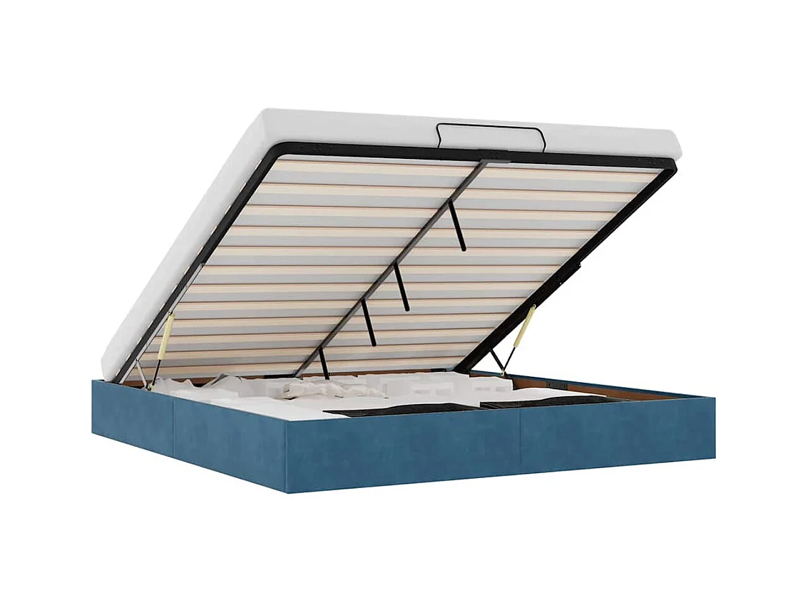 Ottomaanse bedframe zonder matras donkerblauw 160x200 cm fluweel