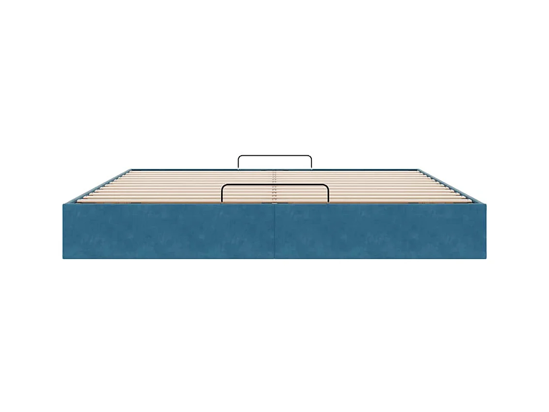 Ottomaanse bedframe zonder matras donkerblauw 160x200 cm fluweel