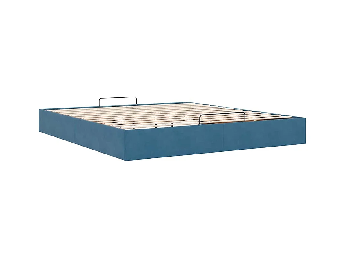 Ottomaanse bedframe zonder matras donkerblauw 160x200 cm fluweel