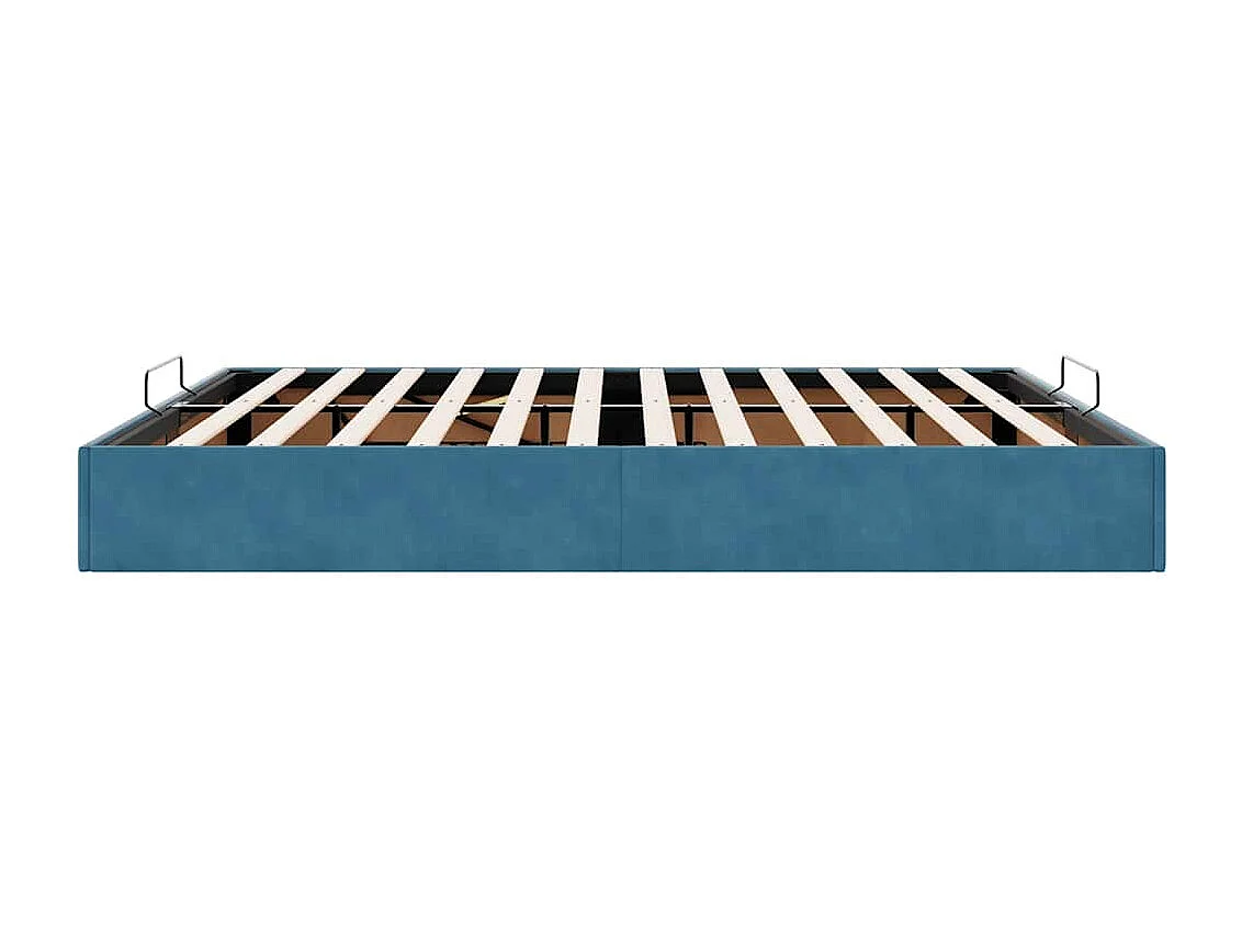 Cadre de lit ottoman sans matelas bleu foncé 160x200 cm velours