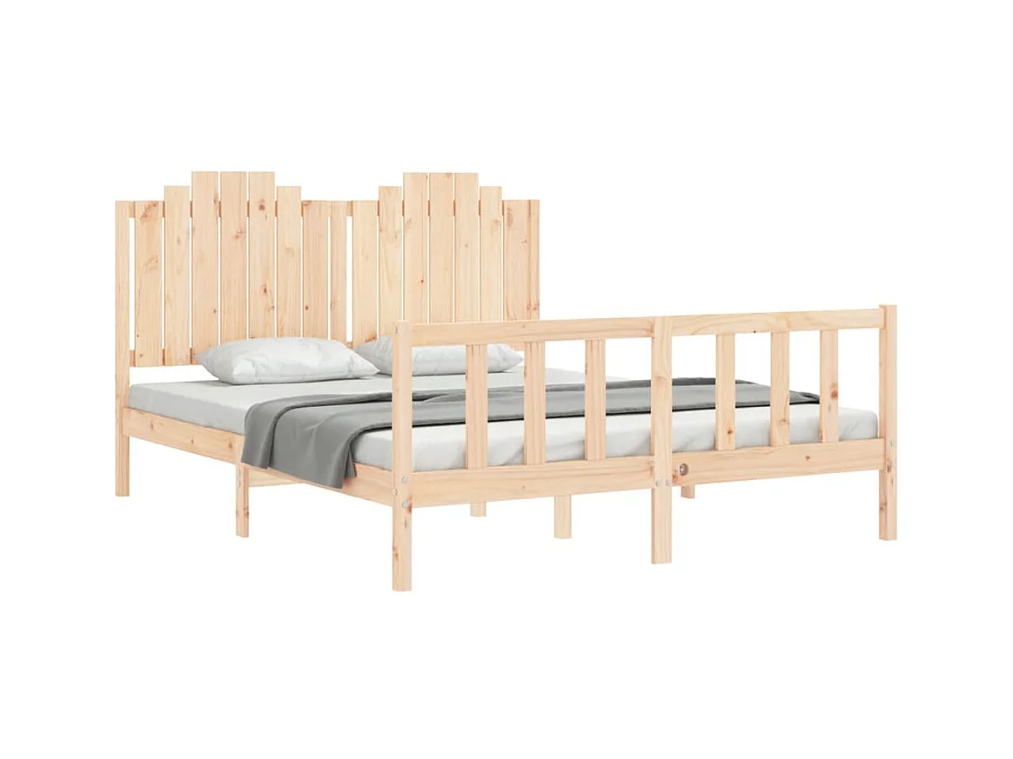 Cadre de lit sans matelas 160x200 cm bois massif de pin
