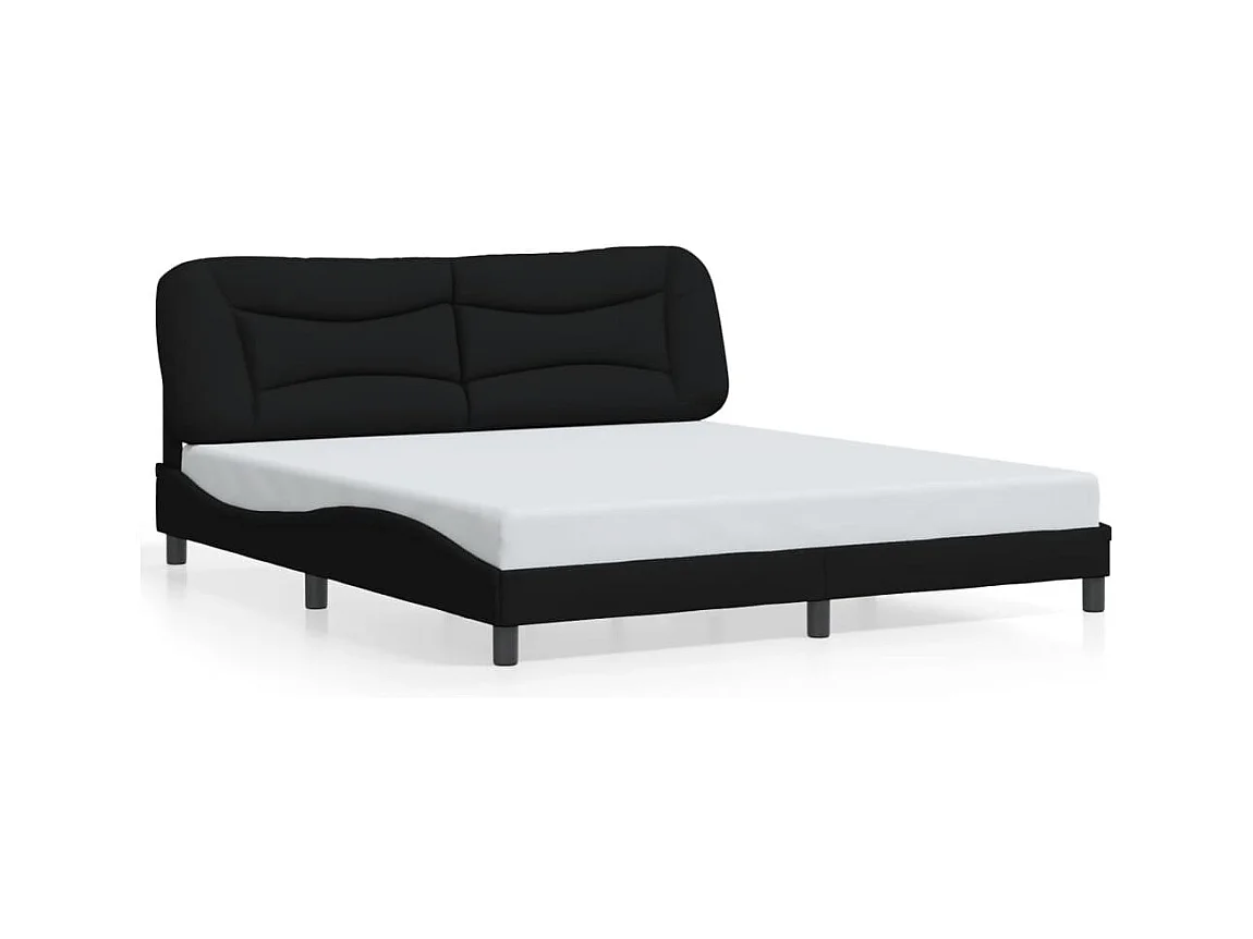 Cadre de lit sans matelas noir 180x200 cm tissu