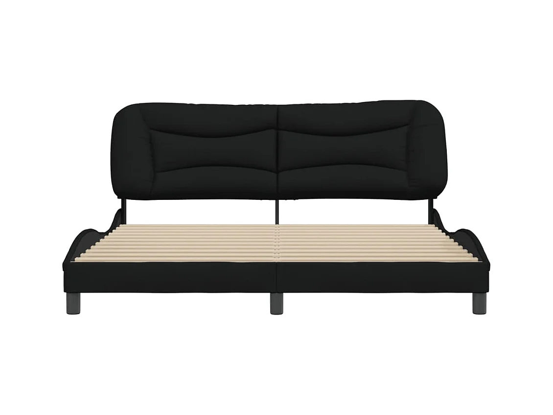 Cadre de lit sans matelas noir 180x200 cm tissu