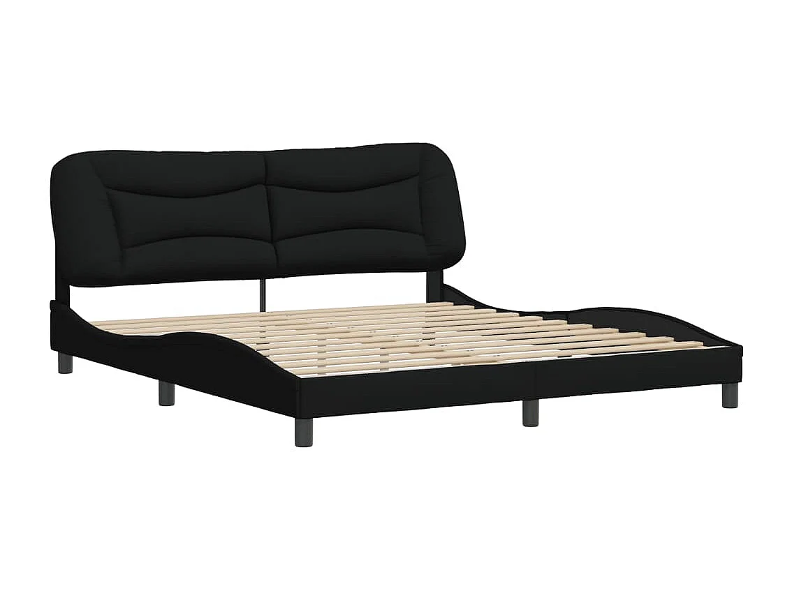 Estructura de cama sin colchón tela negra 180x200 cm