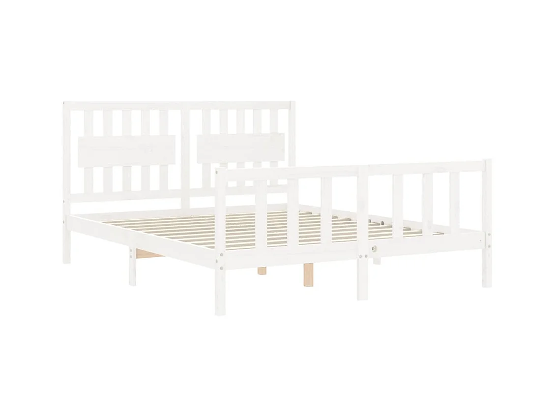 Bedframe zonder matras wit 160x200 cm massief grenenhout